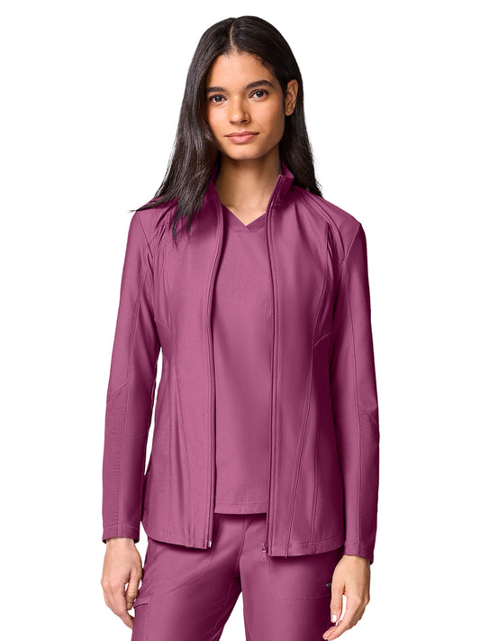 Women's 2-Pocket Full Zip Jacket - CK00032 - Dusty Mauve