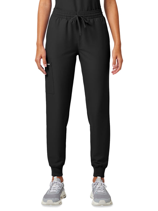 Women's 5-Pocket Mid Rise Jogger Pant - CK00034A - Black