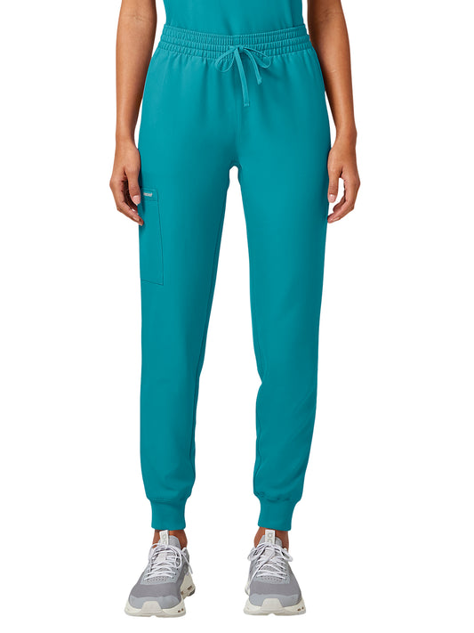 Women's 5-Pocket Mid Rise Jogger Pant - CK00034A - Teal Blue