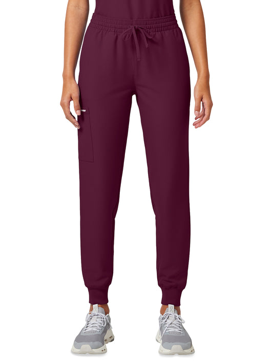 Women's 5-Pocket Mid Rise Jogger Pant - CK00034A - Wine