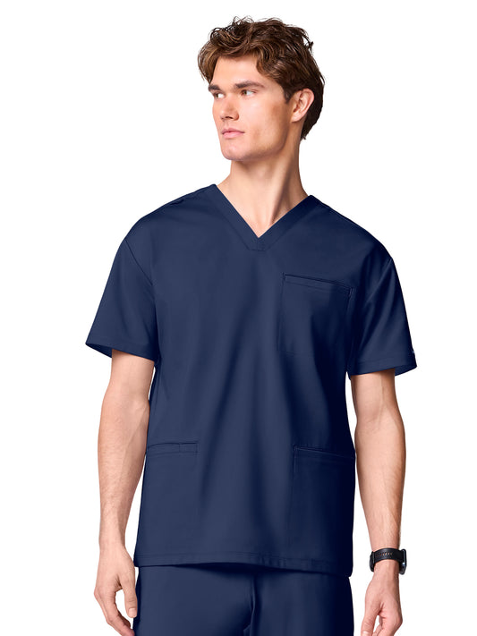 Men's 3-Pocket V-Neck Scrub Top - CK00037 - Navy