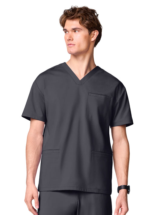 Men's 3-Pocket V-Neck Scrub Top - CK00037 - Pewter