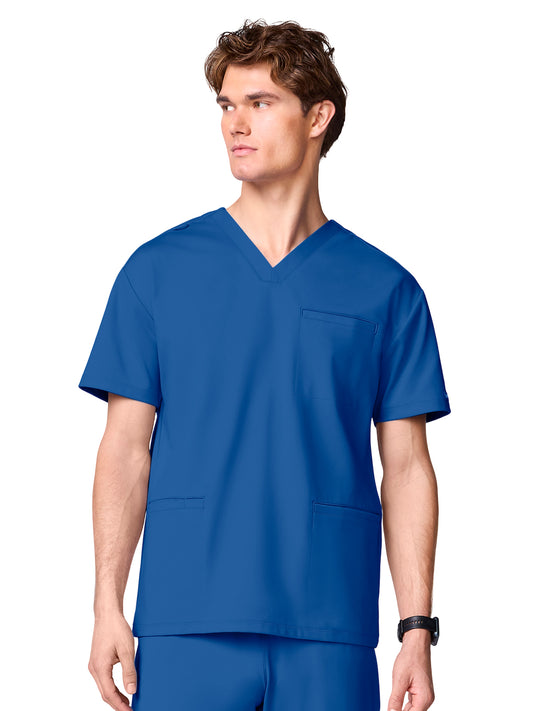 Men's 3-Pocket V-Neck Scrub Top - CK00037 - Royal