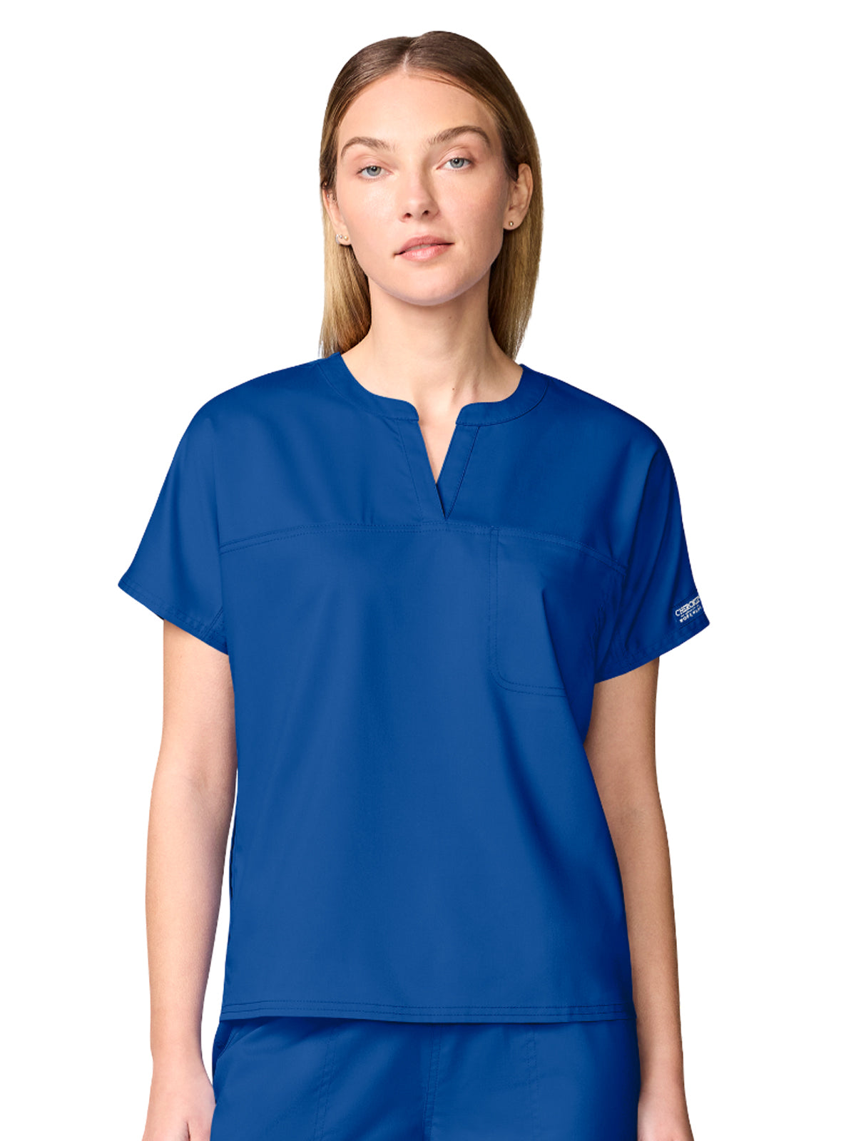 Women's 3-Pocket Mandarin Collar Top - CK00038 - Royal