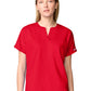 Women's 3-Pocket Mandarin Collar Top - CK00038 - Sweet Paprika