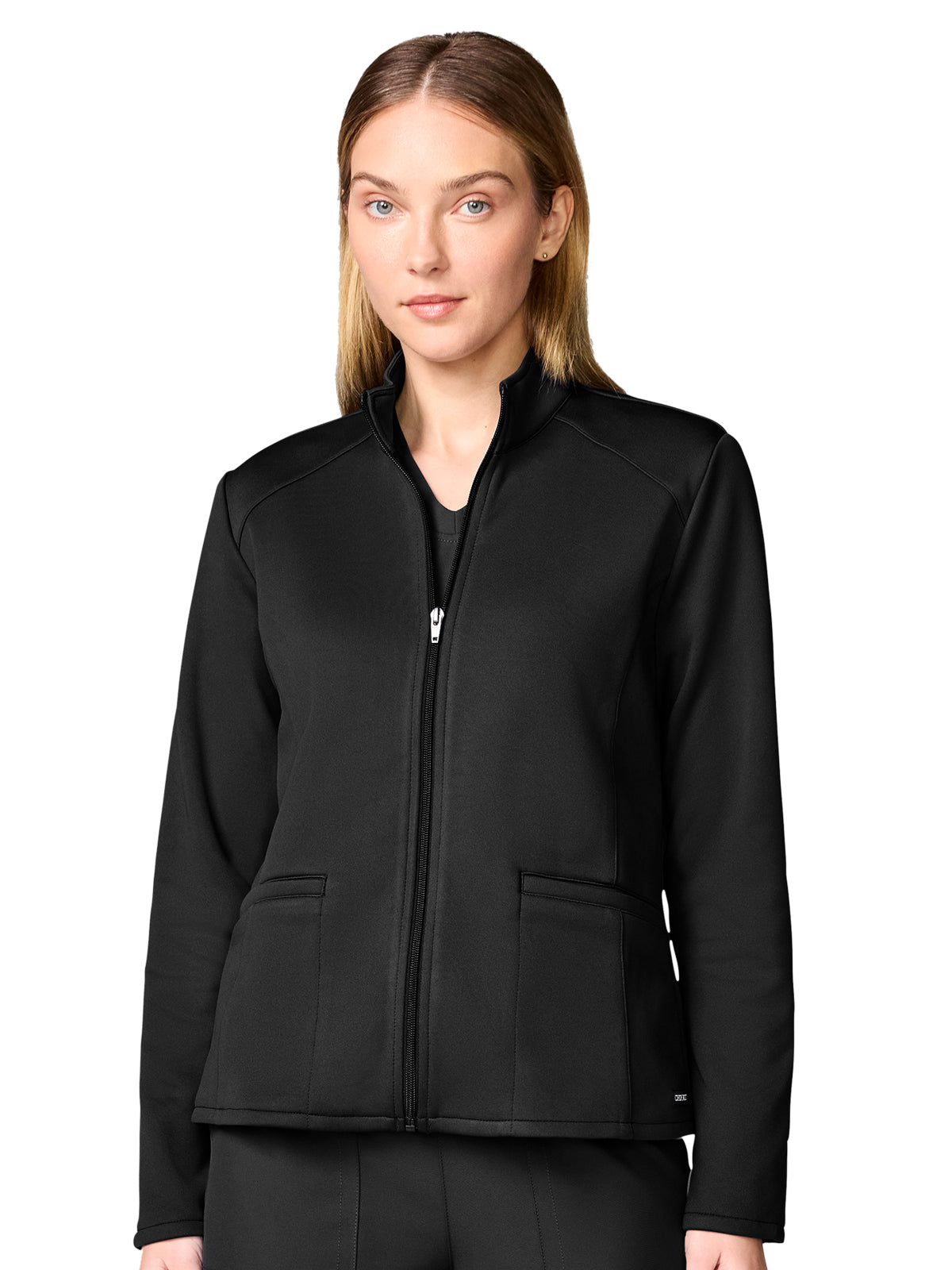Women's 2-Pocket Fleece Jacket - CK00070 - Black
