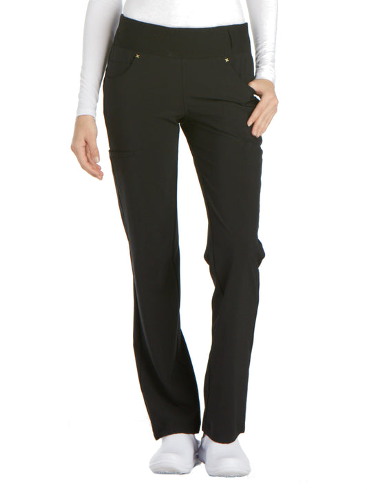 Women's 4-Pocket Mid Rise Pant - CK002 - Black