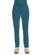 Women's 6- Pocket Mid Rise Tapered Leg Pant - CK065A - Caribbean Blue