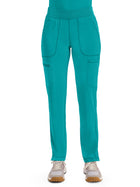 Women's 6- Pocket Mid Rise Tapered Leg Pant - CK065A - Teal Blue