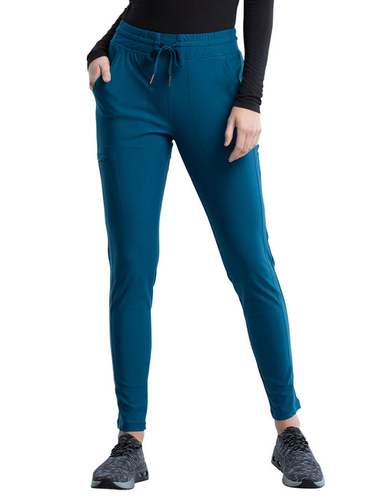 Women's 5 Pocket Tapered Leg Pant - CK095 - Caribbean Blue