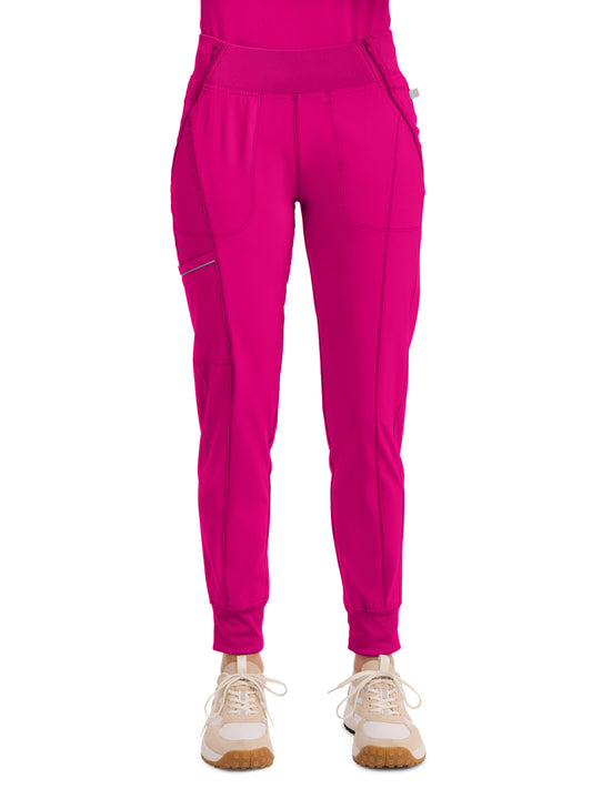 Women's 5-Pocket Mid Rise Jogger Pant - CK110A - Carmine Pink