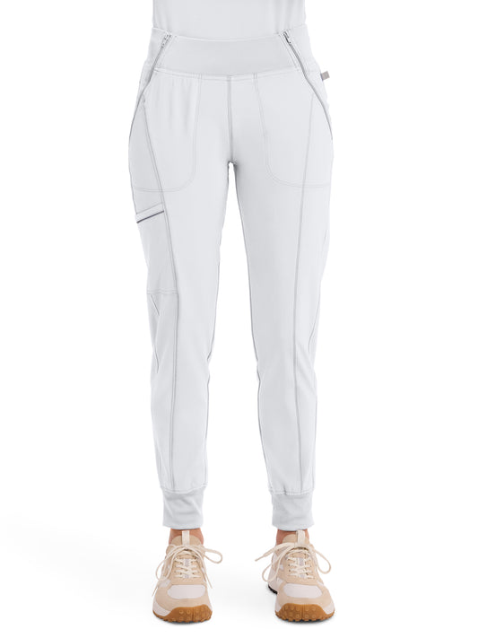 Women's 5-Pocket Mid Rise Jogger Pant - CK110A - White