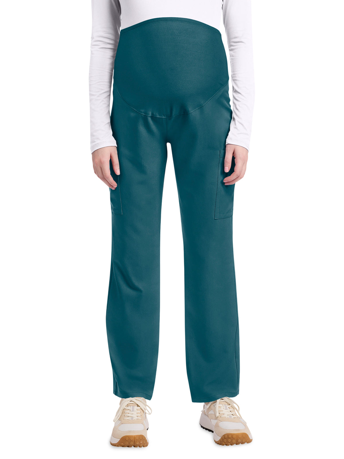 Women's 3-Pocket Maternity Straight Leg Pant - CK118A - Caribbean Blue