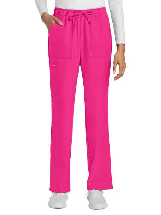 Women's 4-Pocket Drawstring Cargo Pant - CK272A - Electric Pink