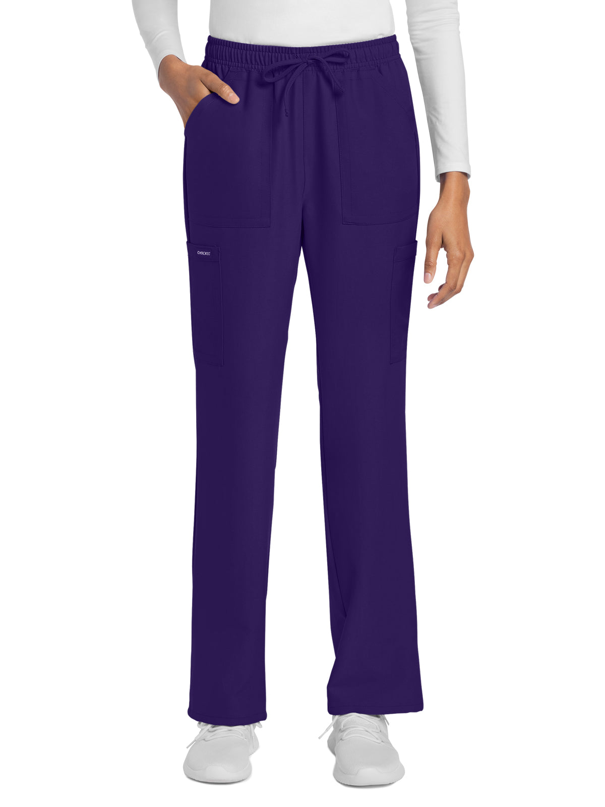 Women's 4-Pocket Drawstring Cargo Pant - CK272A - Grape
