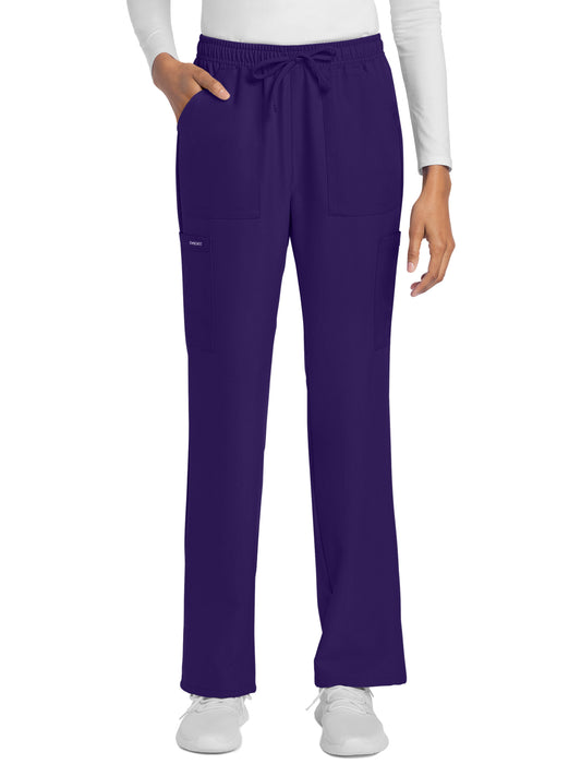 Women's 4-Pocket Drawstring Cargo Pant - CK272A - Grape