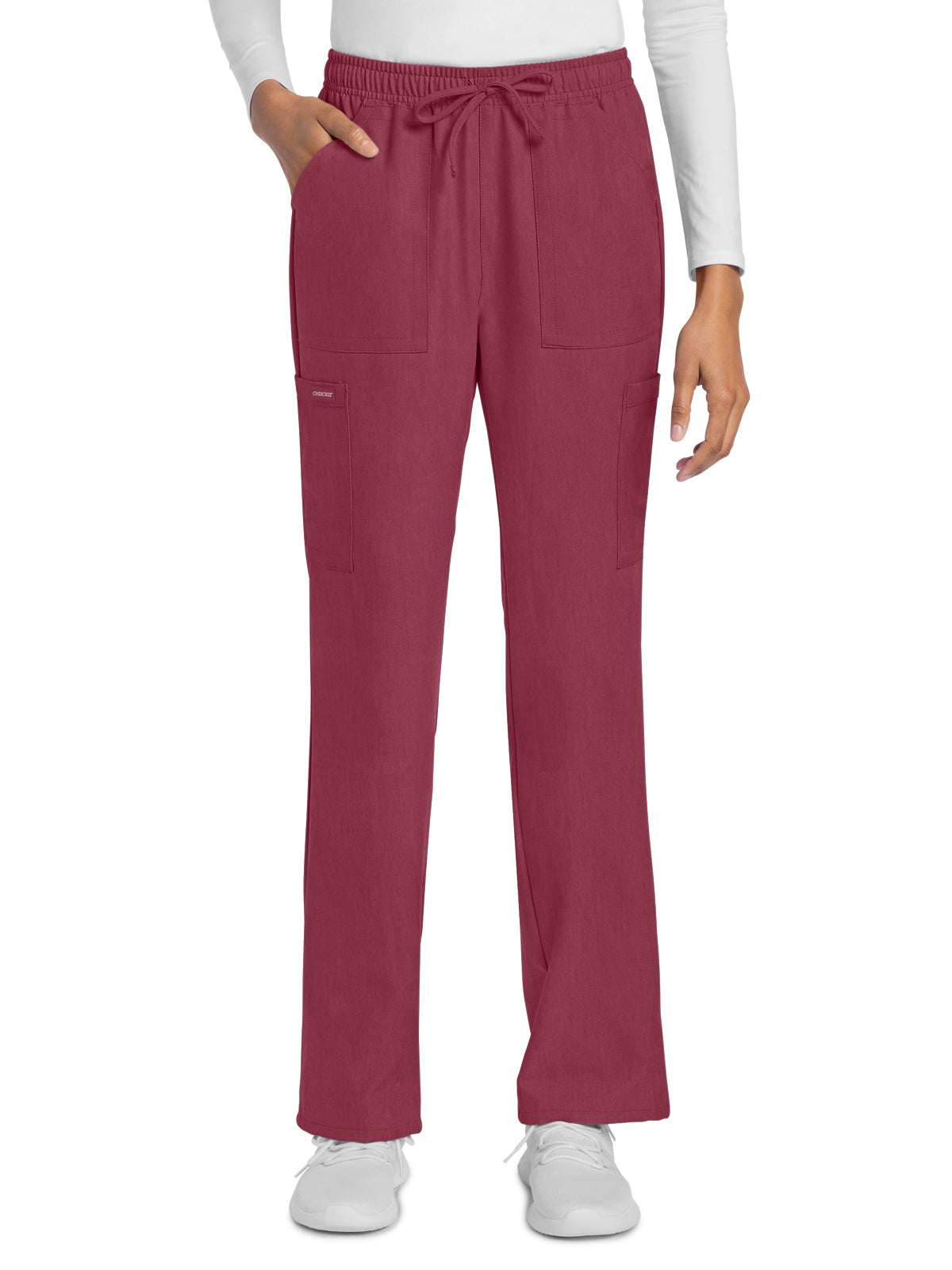 Women's 4-Pocket Drawstring Cargo Pant - CK272A - Heather Cranberry