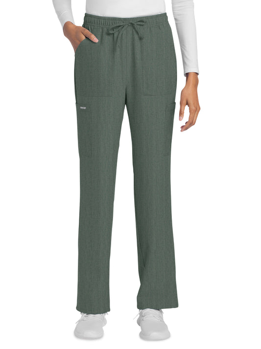 Women's 4-Pocket Drawstring Cargo Pant - CK272A - Heather Forest Moss
