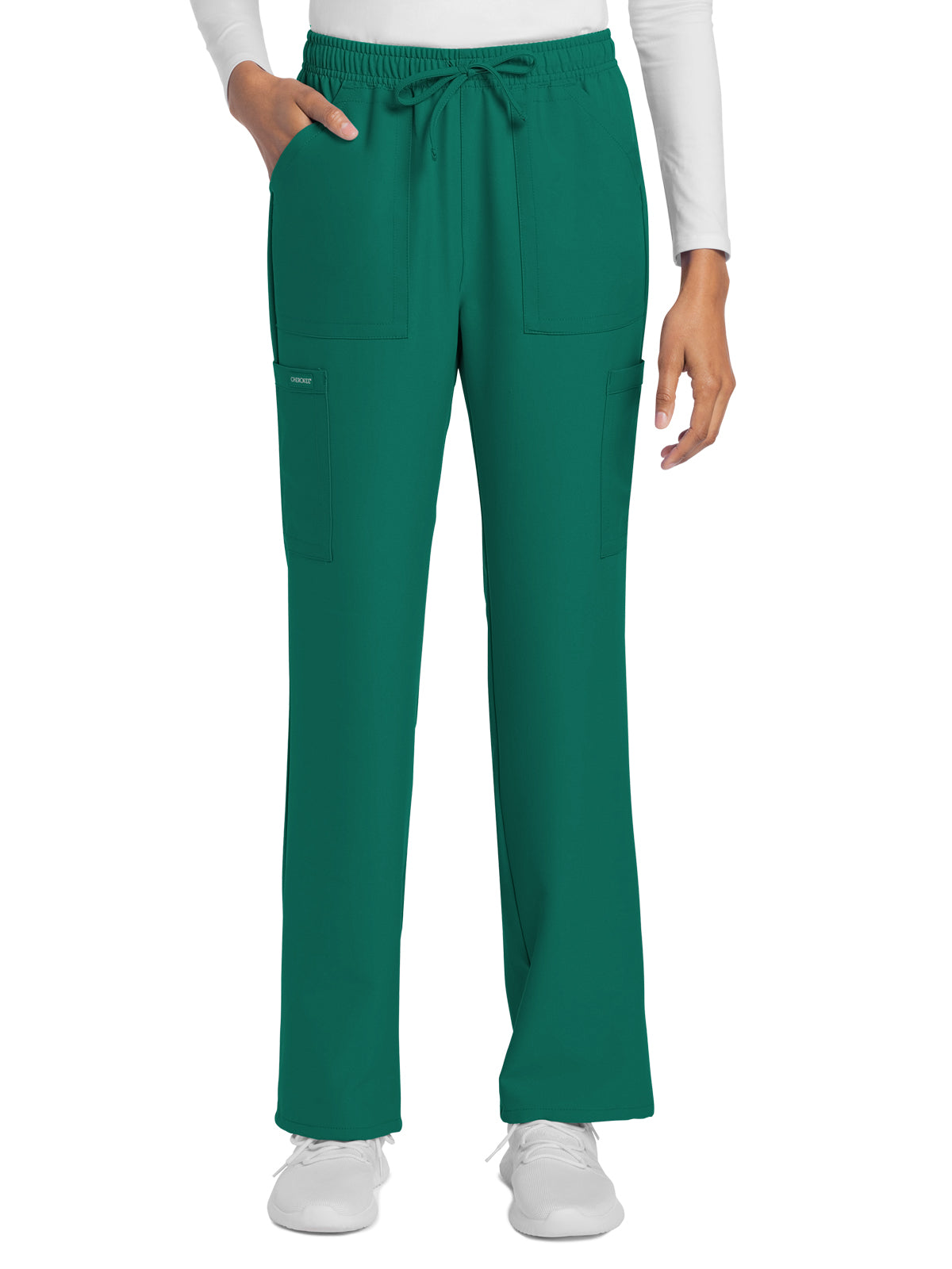 Women's 4-Pocket Drawstring Cargo Pant - CK272A - Hunter Green