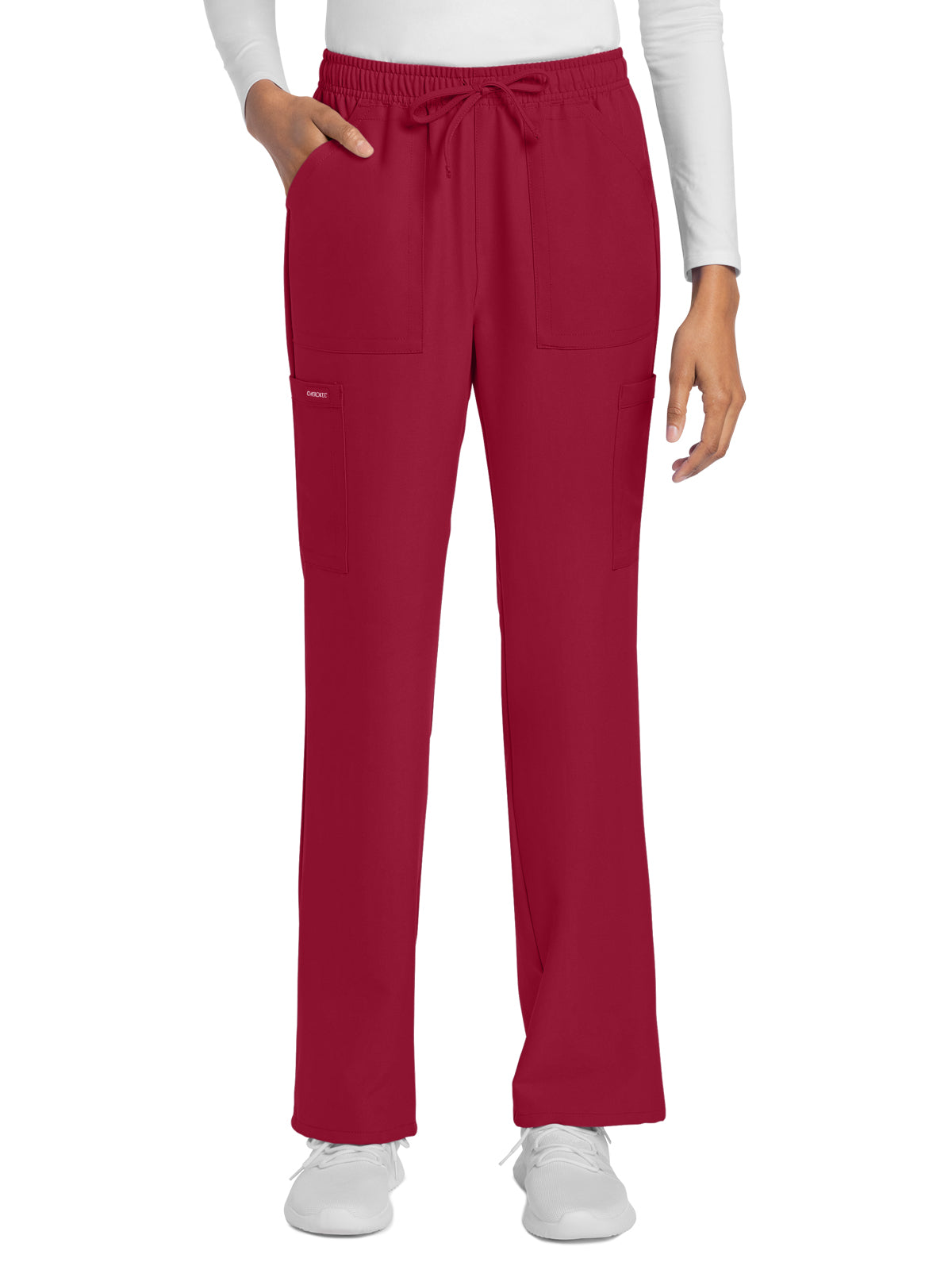Women's 4-Pocket Drawstring Cargo Pant - CK272A - Red