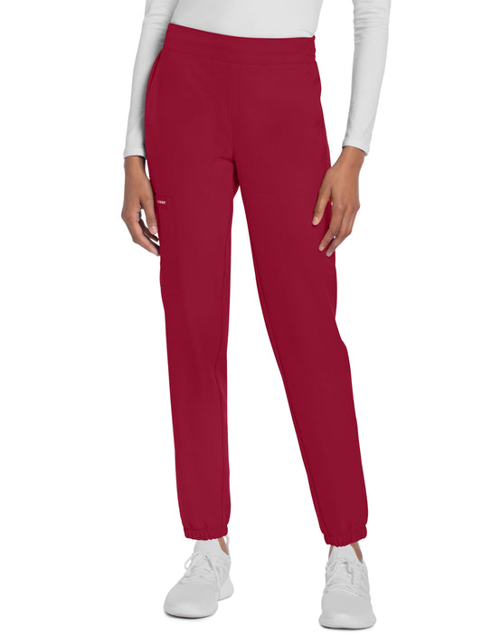 Women's 5-Pocket Mid Rise Jogger - CK273A - Red
