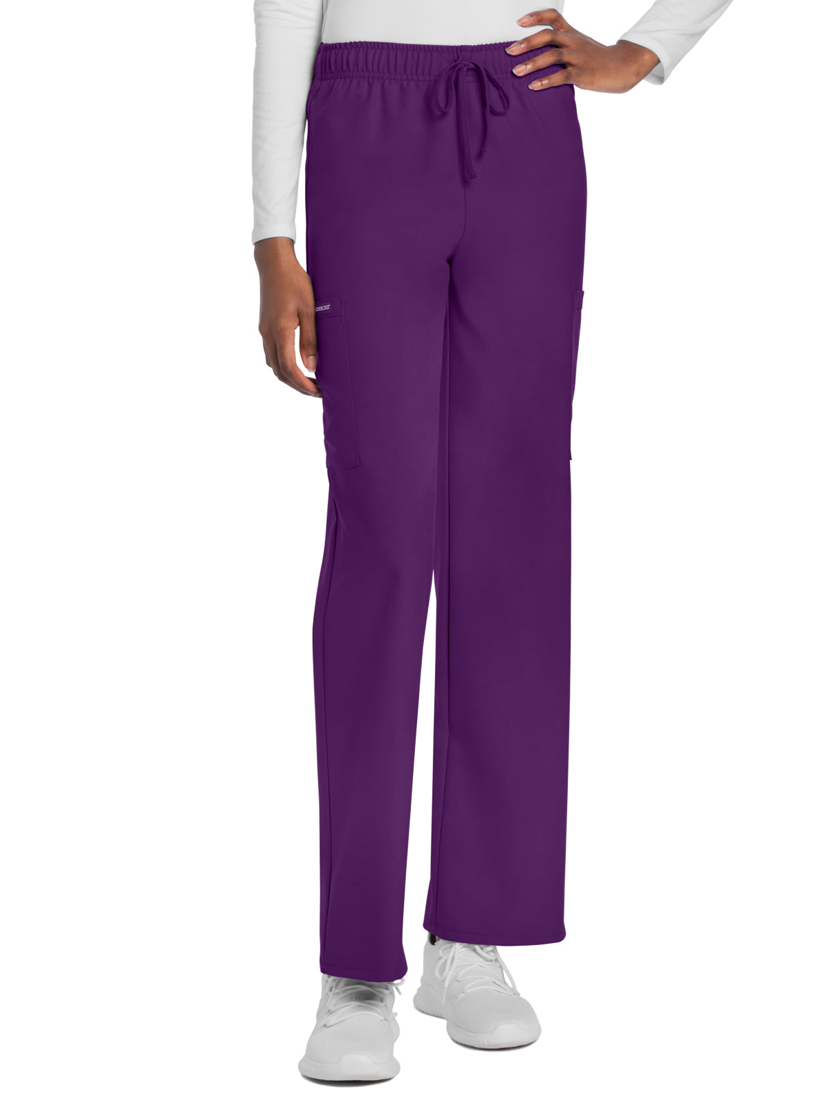 Unisex 3-Pocket Mid Rise Drawstring Pant - CK280A - Eggplant