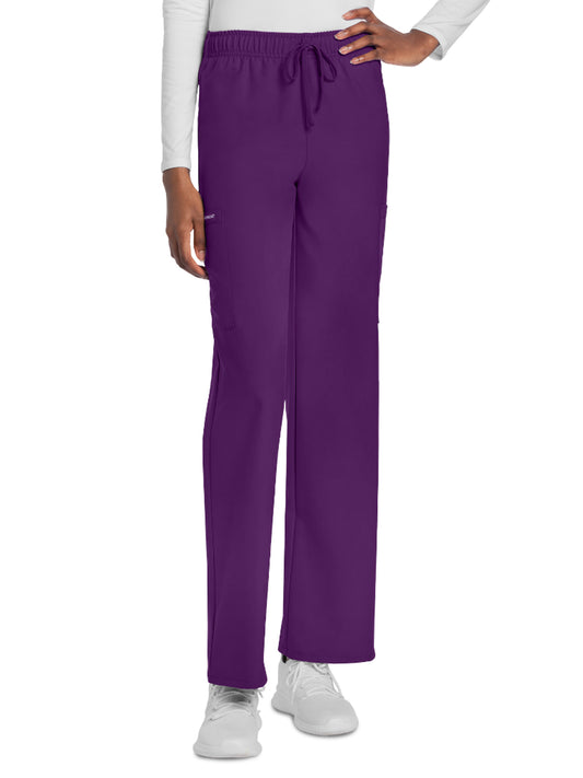 Unisex 3-Pocket Mid Rise Drawstring Pant - CK280A - Eggplant