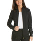 Women's 2 Pocket Zip Front Jacket - CK303 - Black