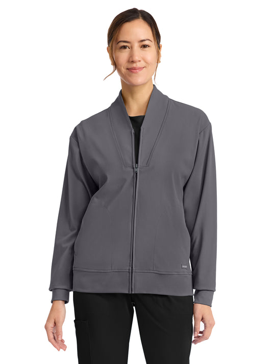Women's 2-Pocket Warm-Up Jacket - CK353 - Pewter
