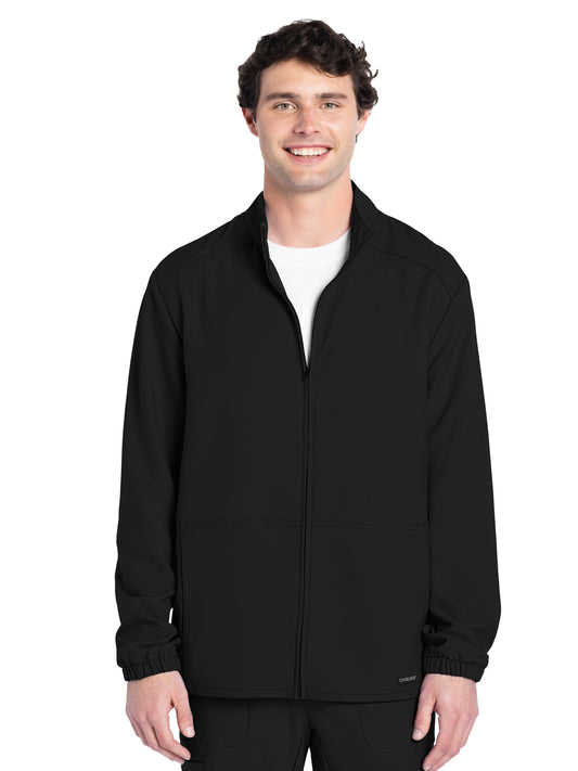 Men's 2-Pocket Zip Front Jacket - CK359A - Black