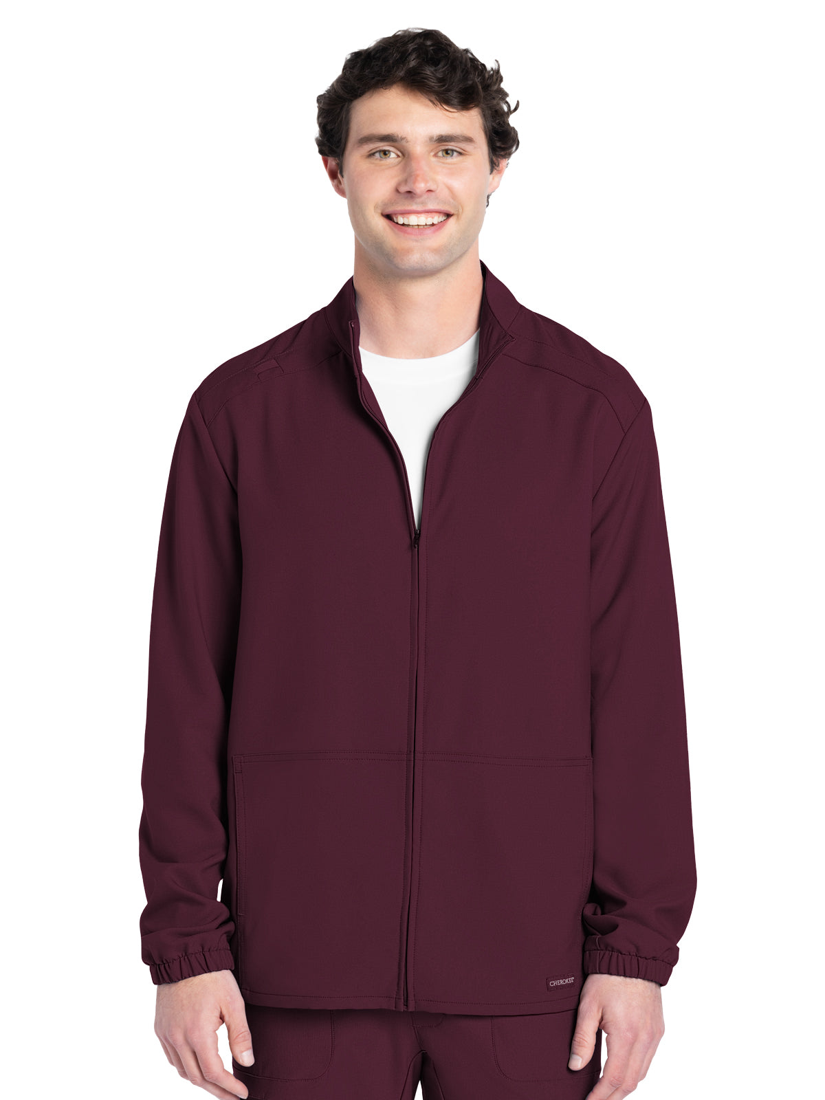 Men's 2-Pocket Zip Front Jacket - CK359A - Wine