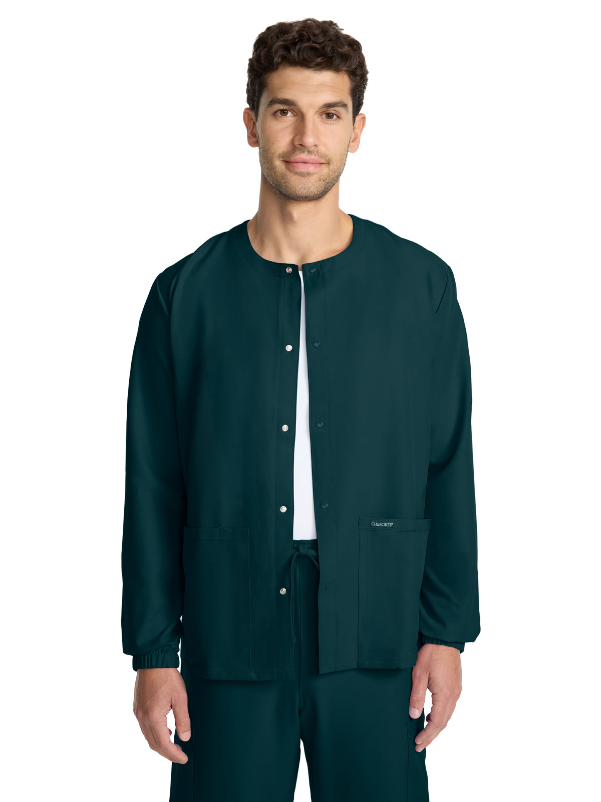 Unisex 2-Pocket Snap Front Jacket - CK393A - Caribbean Blue