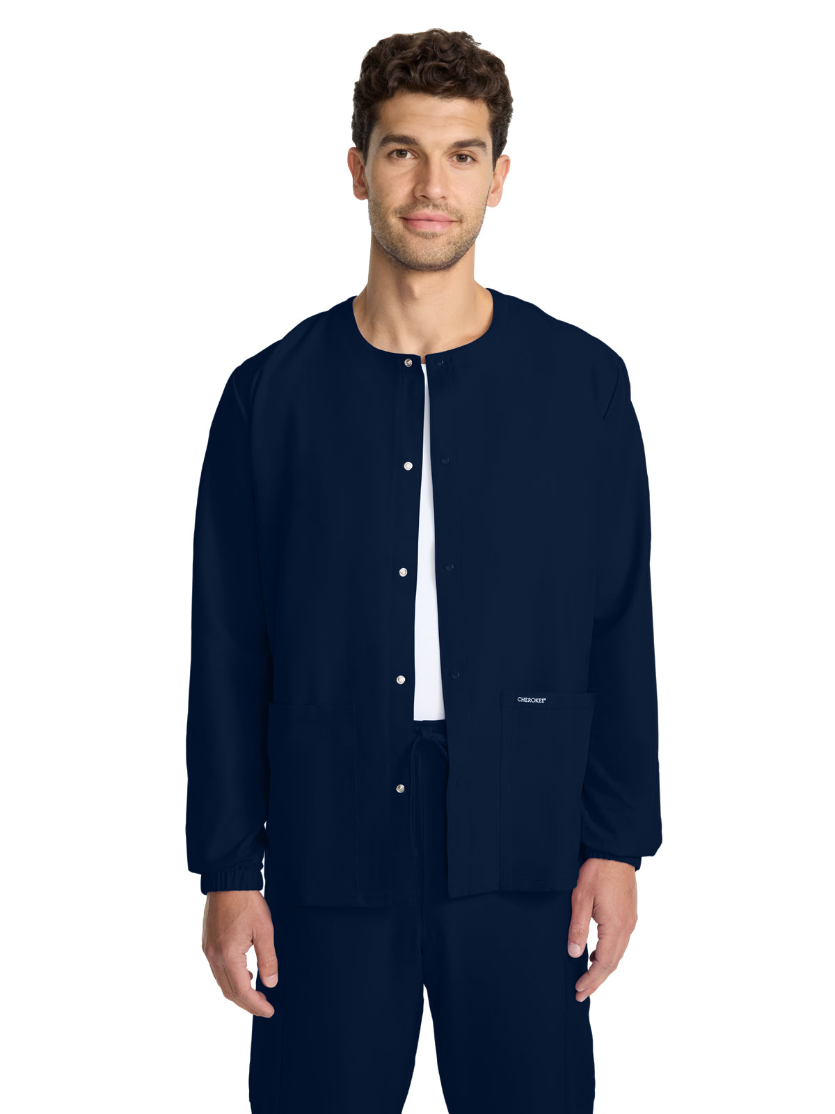 Unisex 2-Pocket Snap Front Jacket - CK393A - Navy