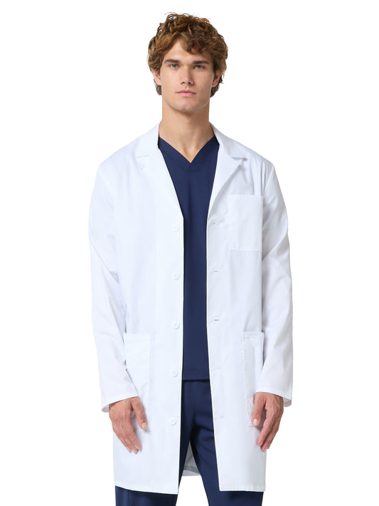Men's Three-Pocket 38" Full-Length Lab Coat - CK412 - White