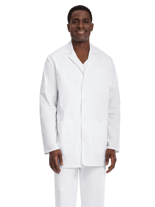 Men's 3-Pocket 35" Mid-Length Lab Coat - CK442 - White