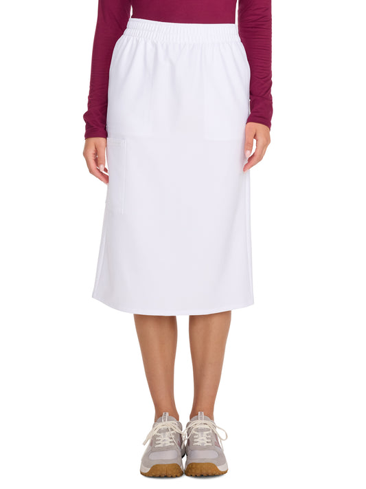 Women's 2-Pocket Elastic Waist Skirt - CK563A - White