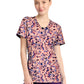 Women's 3-Pocket Round Neck Print Top - CK609 - Leopard Blur