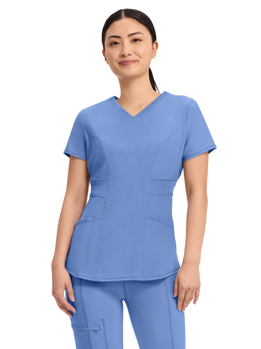 Women's 3-Pocket V-Neck Top - CK623A - Ciel