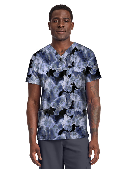 Unisex V-Neck Print Top - CK691 - Ice Cold