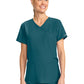 Women's 2-Pocket Maternity V-Neck Top - CK701A - Caribbean Blue