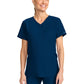 Women's 2-Pocket Maternity V-Neck Top - CK701A - Navy