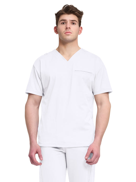 Men's 3-Pocket V-Neck Top - CK729 - White
