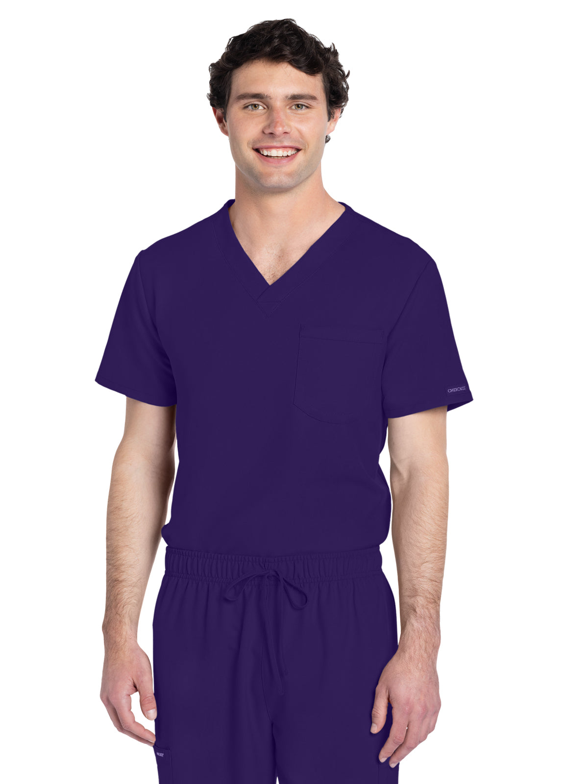 Unisex 1-Pocket V-Neck Top - CK778A - Grape