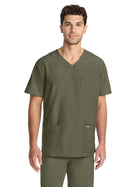 Men's 3-Pocket Tuck-In V-Neck Top - CK783A - Olive