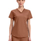 Women's 1-Pocket Tuckable V-Neck Top - CK819 - Caffe Mocha