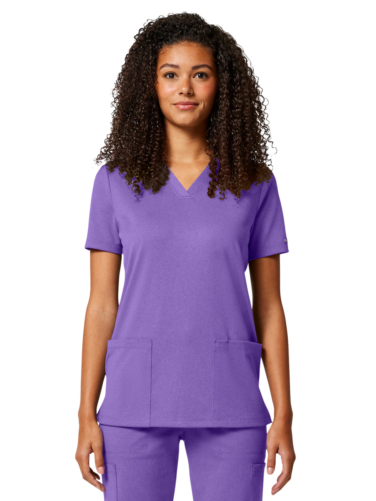 Women's 2-Pocket V-Neck Top - CK832 - Lilac Bloom