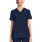 Women's 2-Pocket V-Neck Top - CK832 - Navy