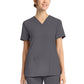 Women's 2-Pocket V-Neck Top - CK832 - Pewter
