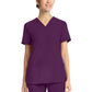 Women's 2-Pocket V-Neck Top - CK832 - Wild Mulberry