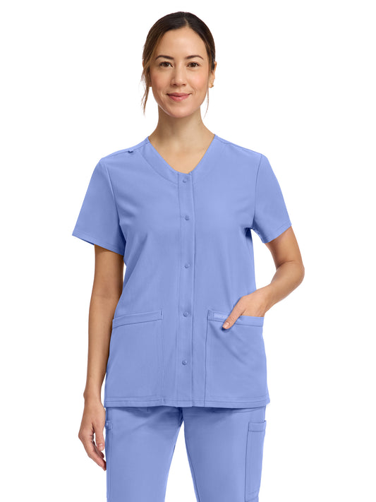 Women's 2-Pocket Snap-Front Top - CK844A - Ciel